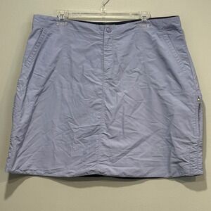LL Bean Womens Skirt Size 18 Reg Periwinkle Blue Nylon Hiking Outdoor 0GVT5